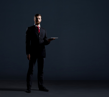 Businessman in business, office, career and technology concept.の写真素材