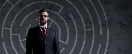 Businessman in business, office, career and technology concept.の写真素材