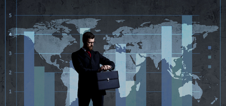 Businessman in business, office, career and technology concept.の写真素材