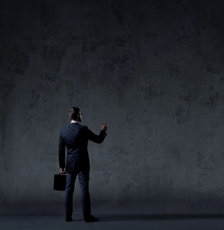 Businessman in business, office, career and technology concept.の写真素材