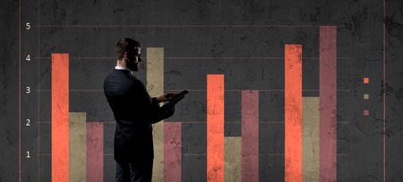 Businessman in business, office, career and technology concept.の写真素材