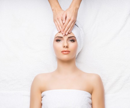 Healthy Beautiful Woman Spa. Recreation Energy Health Massage Healing Concept.の写真素材
