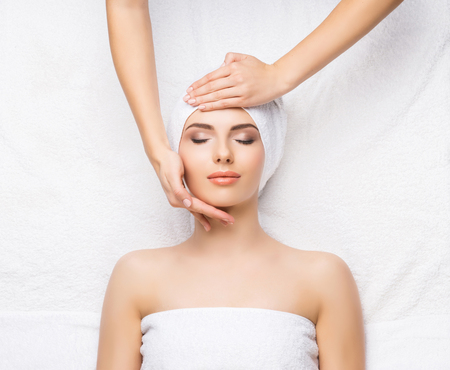 Healthy Beautiful Woman Spa. Recreation Energy Health Massage Healing Concept.の写真素材
