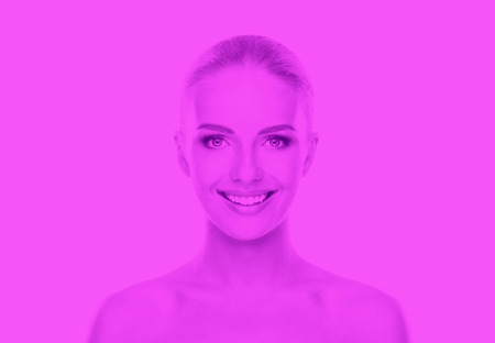 Beautiful face of young and healthy girl.の写真素材