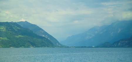 Alpine peaks landskape background. Jungfrau, Bernese highland. Alps, tourism, journey, hiking concept.の写真素材
