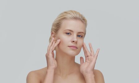 Beauty portrait of young, attractive and healthy woman.の写真素材