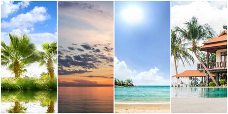 Resort background collage. Recreation and summer vacation.の写真素材