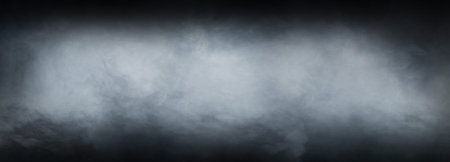 Abstract smoke texture frame over dark black background. Fog in the darkness.