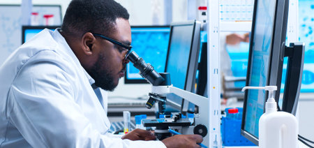 Monkeypox Research Laboratory. Professional Workers of a Modern Futuristic Lab. Monkey Pox...