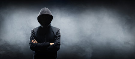 Wanted Hacker is Coding Virus Ransomware Using Abstract Binary Code. Cyberattack, System Breaking...