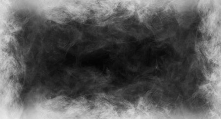 Abstract smoke texture over black. Fog in the darkness.の写真素材