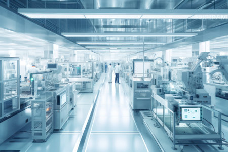 Data scientists work in a modern office of a technology company on the development of a quantum computer. The concept of science, technology, big data and blockchain.の素材