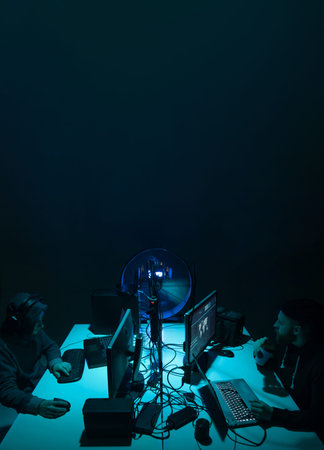Internet fraud, darknet, data thiefs, cybergrime concept. Hacker attack on government server....