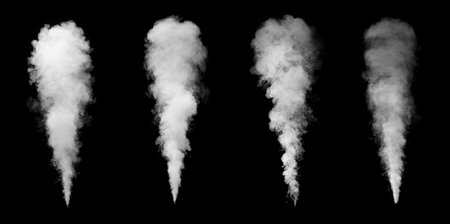 Abstract smoke texture over black background. Fog in the darkness.の写真素材