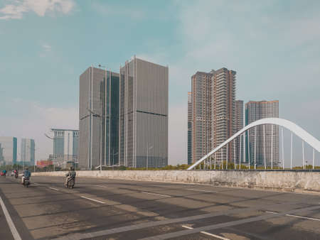 Skyscrapers at Pantai Indah Kapuk, Jakarta, Indonesiaのeditorial素材