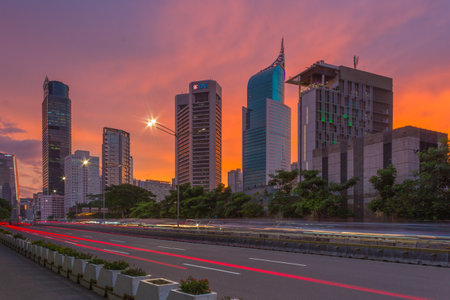 Night view of Shenzhen cityの写真素材