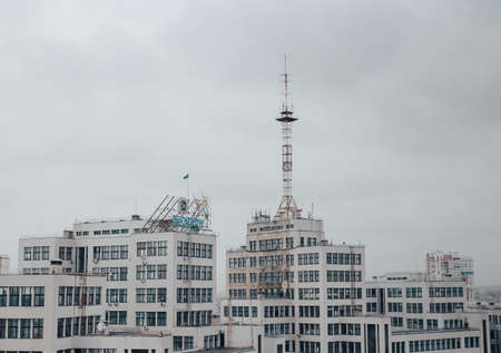 view of the city. view of the building in constructivism styleの写真素材