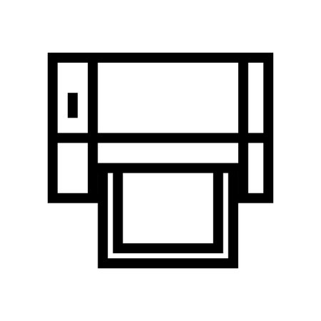 Printer for Print File Document Text & Picture. Computer Hardware in the Office Icon Vector