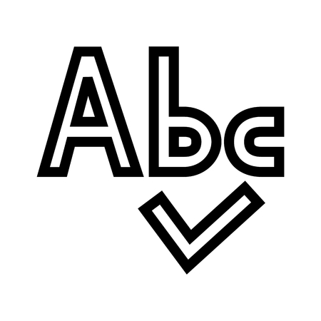 ABC/Text Correction Icon Vector with checklist in the bottomのイラスト素材