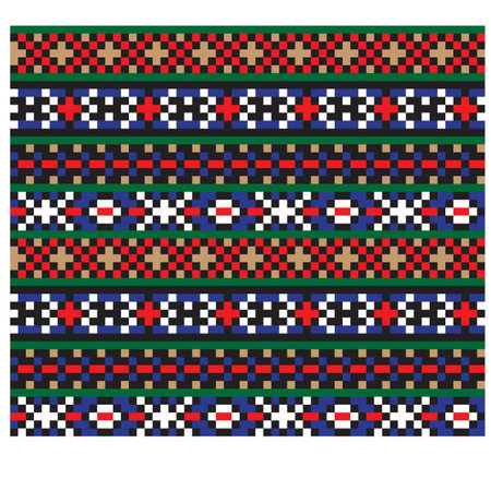 Modern Ethnic Fair Isle Seamless Print Background in Vector - This is a classic and ethnic Fair isle...