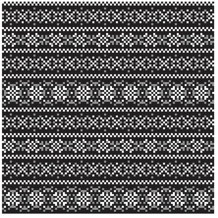 Christmas Fair Isle Seamless Pattern/Print Background in Vector - suitable for both online/physical medium such as website resources, graphics, print designs, fashion textiles, knitwear and etc.のイラスト素材