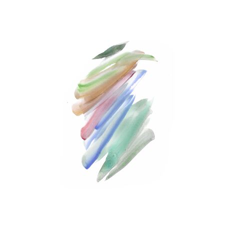 Isolated watercolour brushstrokes texture hand-painted on white background  - Suitable for both online/physical medium such as website resources, graphics, print designs, fashion textiles and etc.の写真素材
