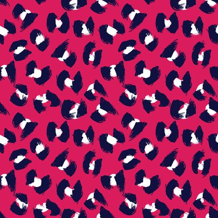 Colourful Classic Modern Animal/Leopard Brush Strokes Seamless Print Background in Vector - Suitable for both online/physical medium such as website resources, graphics, print designs, fashion textiles and etc.のイラスト素材