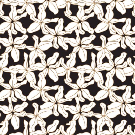 Colourful Decorative Botanical Floral Seamless Print/Pattern in Vector - This is suitable for prints, patterns, backgrounds, websites, wallpaper, craftsのイラスト素材