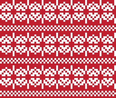 Christmas Snowflakes Fair Isle Seamless Pattern Background in Vector - Suitable for website resources, graphics, print designs, fashion textiles, knitwear and etc.のイラスト素材