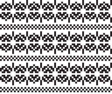Christmas Snowflakes Fair Isle Seamless Pattern Background in Vector - Suitable for website resources, graphics, print designs, fashion textiles, knitwear and etc.のイラスト素材