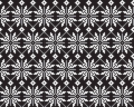 This is a fair isle floral pattern suitable for backgrounds, print designs, fashion textiles, knitwear and etc.のイラスト素材