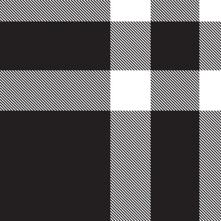Classic black and white plaid, checkered, tartan patternのイラスト素材