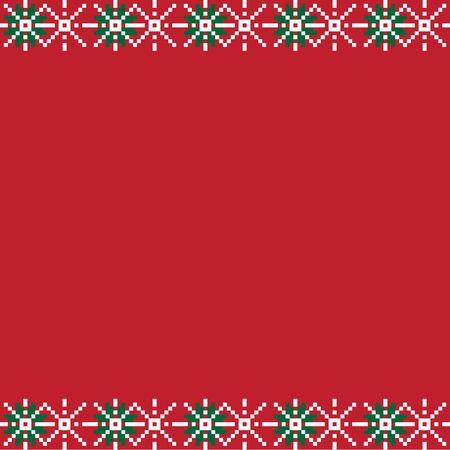 This is a fair isle floral border suitable for backgrounds, printing materials, etc.のイラスト素材