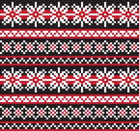 fair isle snowflake pattern suitable for website resources, graphics, print designs, fashion textiles, knitwear and etc.のイラスト素材