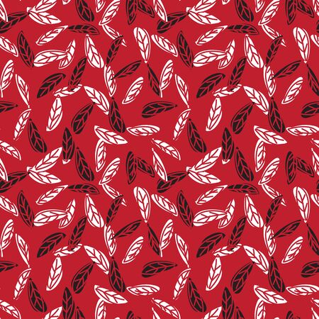 Botanical leaves pattern seamless backgroundのイラスト素材