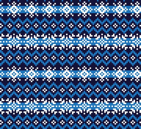 This is a fair isle snowflake pattern suitable for website resources, graphics, print designs, fashion textiles, knitwear and etc.のイラスト素材