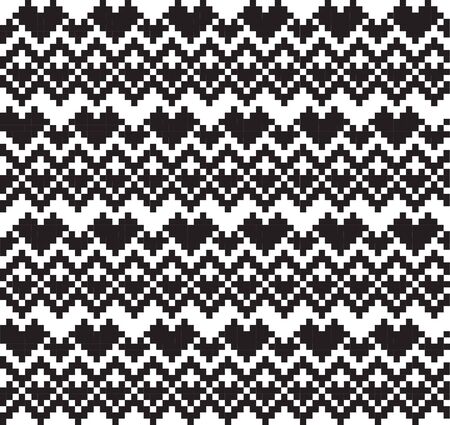 This is a heart shape fair isle pattern suitable for Valentineâs Day, print designs, fashion textiles, knitwear, etc.のイラスト素材