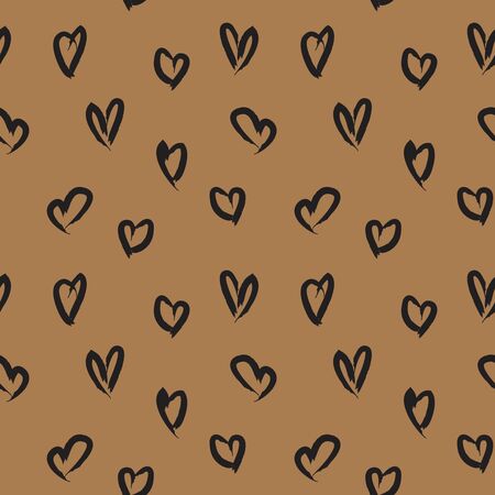 Brown Heart shaped Valentineâs Day seamless pattern background for fashion textiles, graphicsのイラスト素材