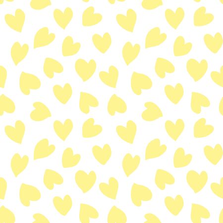 Yellow Heart shaped Valentineâs Day seamless pattern background for fashion textiles, graphicsのイラスト素材