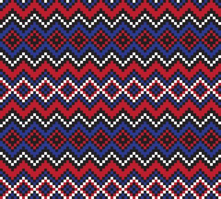 Red Navy Christmas fair isle pattern background for fashion textiles, knitwear and graphicsのイラスト素材