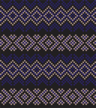 Blue Christmas fair isle pattern background for fashion textiles, knitwear and graphicsのイラスト素材