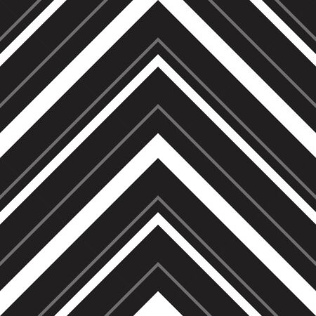 Black and white Chevron diagonal striped seamless pattern background suitable for fashion textiles, graphicsのイラスト素材
