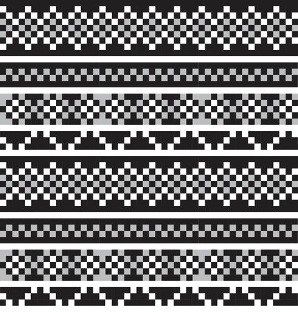 Black and White Christmas fair isle pattern background for fashion textiles, knitwear and graphicsのイラスト素材