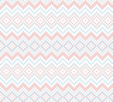 Pink Christmas fair isle pattern background for fashion textiles, knitwear and graphicsのイラスト素材