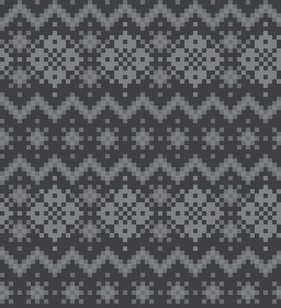 Grey Christmas fair isle pattern background for fashion textiles, knitwear and graphicsのイラスト素材