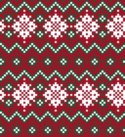 Christmas fair isle pattern background for fashion textiles, knitwear and graphicsのイラスト素材