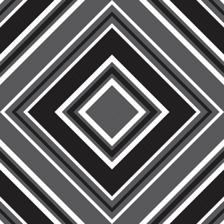 Black and white Argyle diagonal striped seamless pattern background suitable for fashion textiles, graphicsのイラスト素材