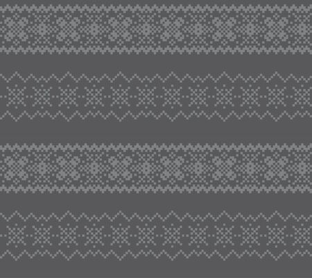 Grey Christmas fair isle pattern background for fashion textiles, knitwear and graphicsのイラスト素材