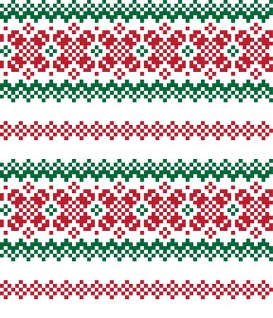 Christmas fair isle pattern background for fashion textiles, knitwear and graphicsのイラスト素材
