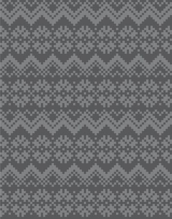 Grey Christmas fair isle pattern background for fashion textiles, knitwear and graphicsのイラスト素材